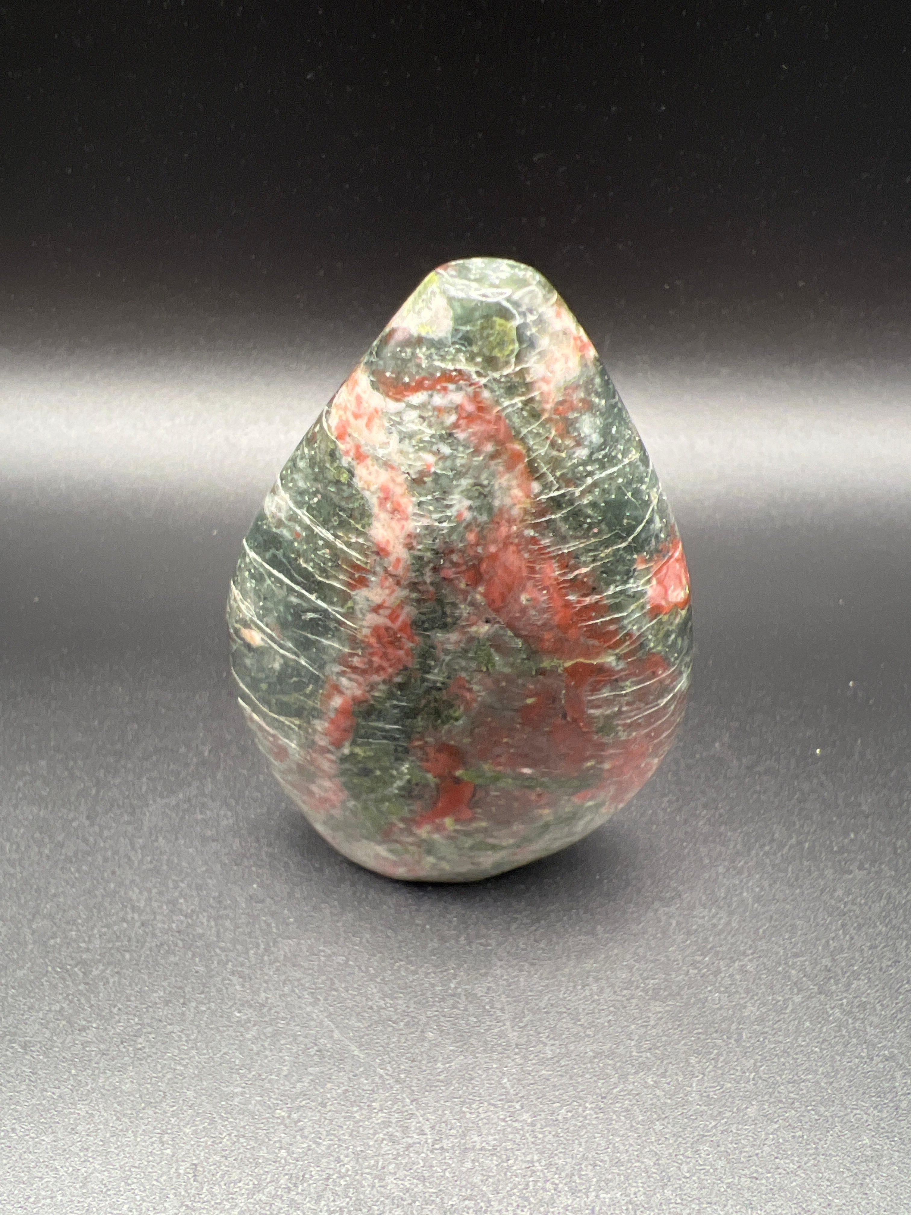 🌿 Unakite Teardrop — Heart of the Forest