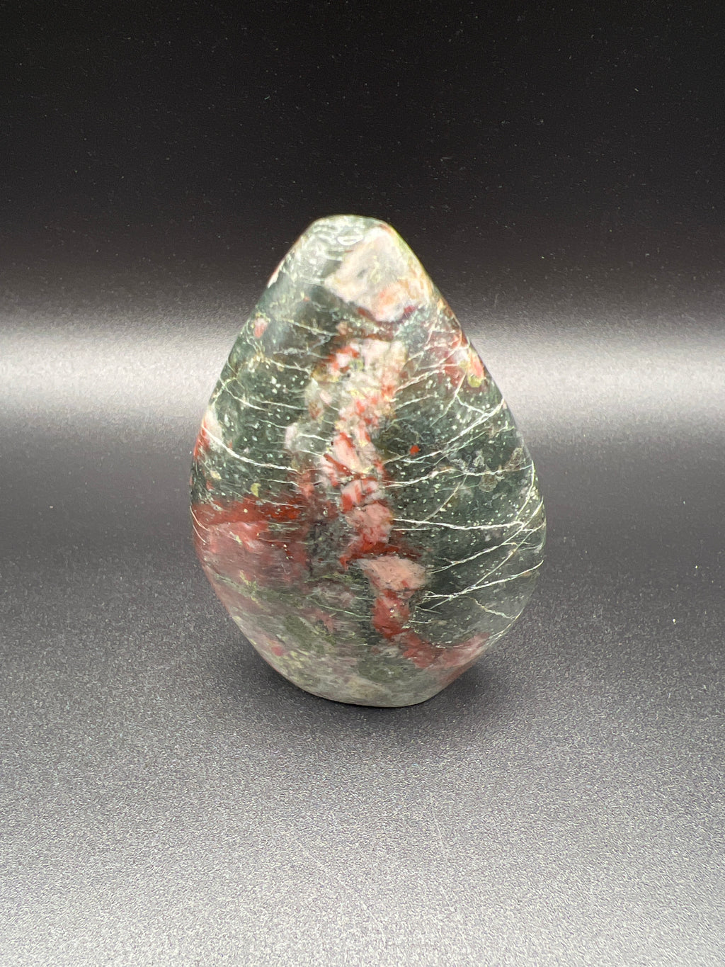 🌿 Unakite Teardrop — Heart of the Forest