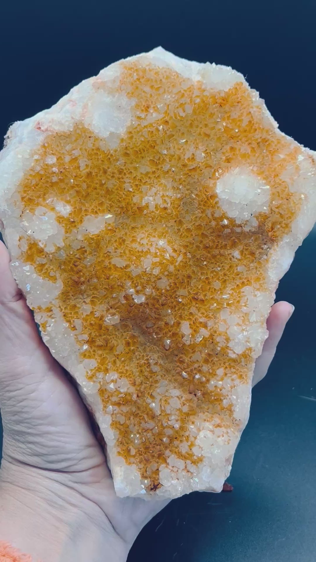 Missouri White/Golden Druzy Quartz Plate